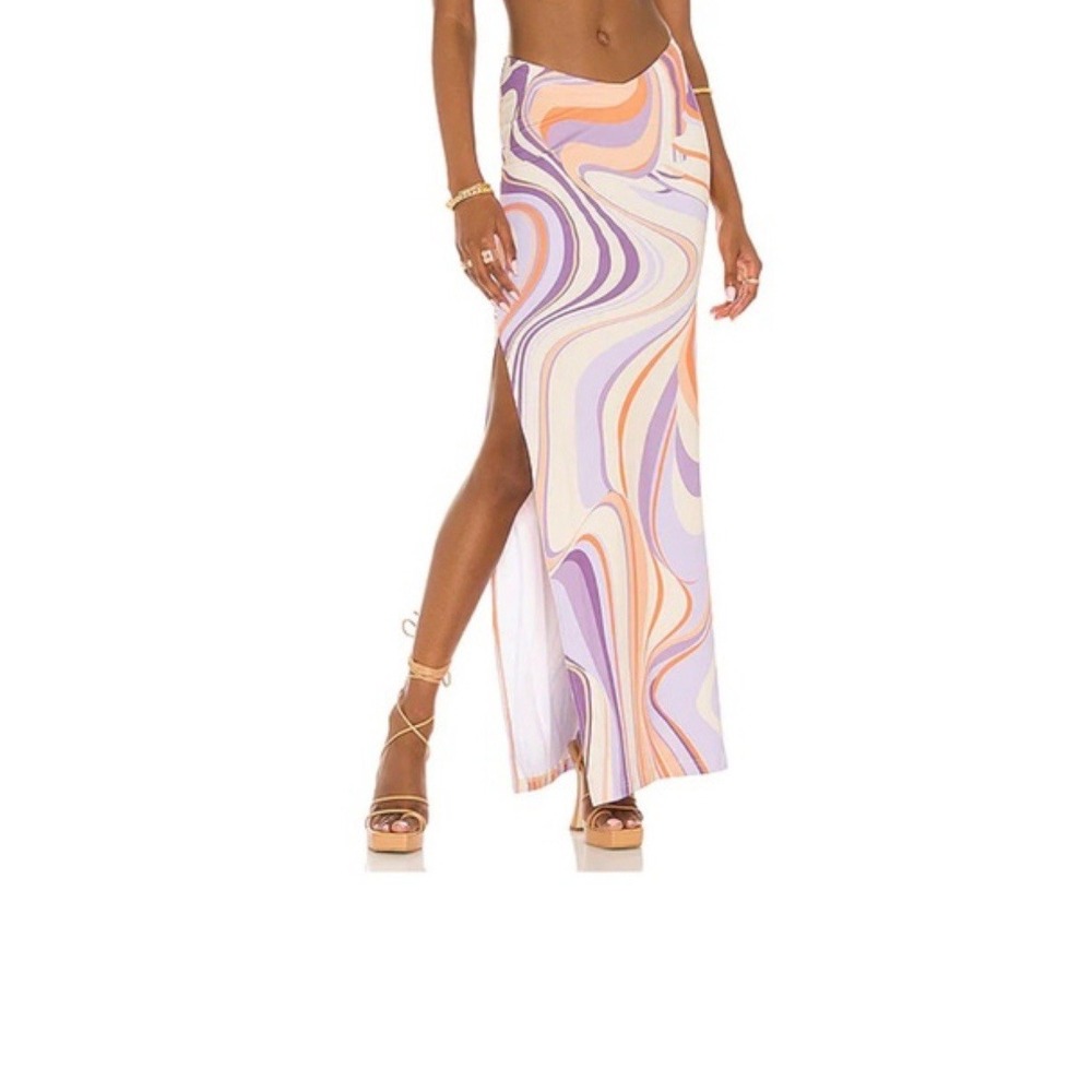 Farai London X Revolve Joelle Maxi Skirt Swirl Small